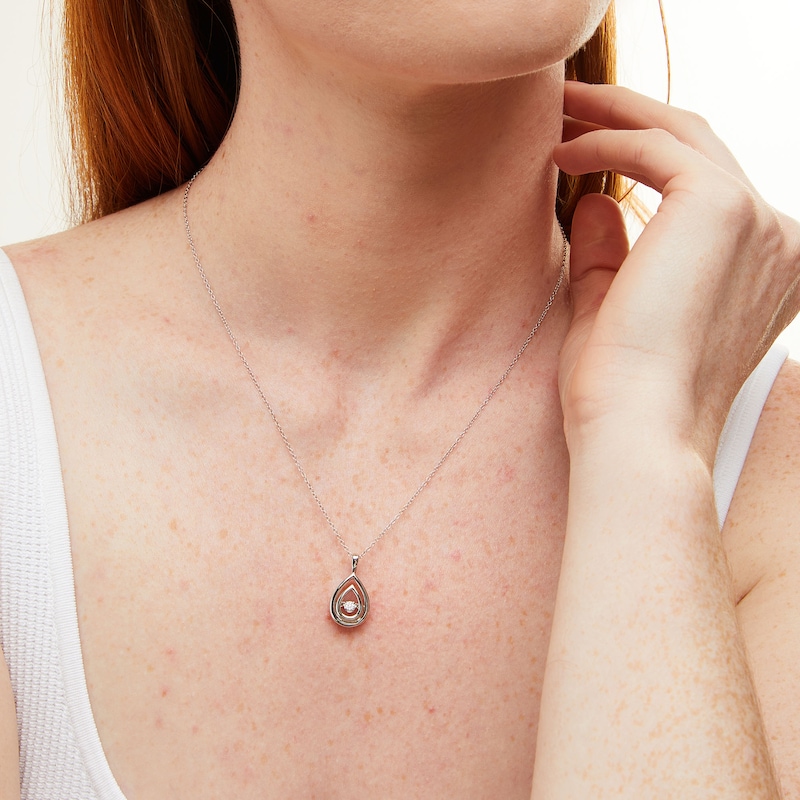 Main Image 2 of Unstoppable Love™ Diamond Accent Double Teardrop Pendant in Sterling Silver