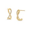 Thumbnail Image 0 of 0.065 CT. T.W. Diamond Infinity Twist J-Hoop Earrings in 10K Gold