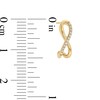 Thumbnail Image 2 of 0.065 CT. T.W. Diamond Infinity Twist J-Hoop Earrings in 10K Gold