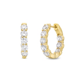 3.00 CT. T.W. Certified Lab-Grown Diamond Inside-Out Hoop Earrings in 14K Gold (F/SI2)