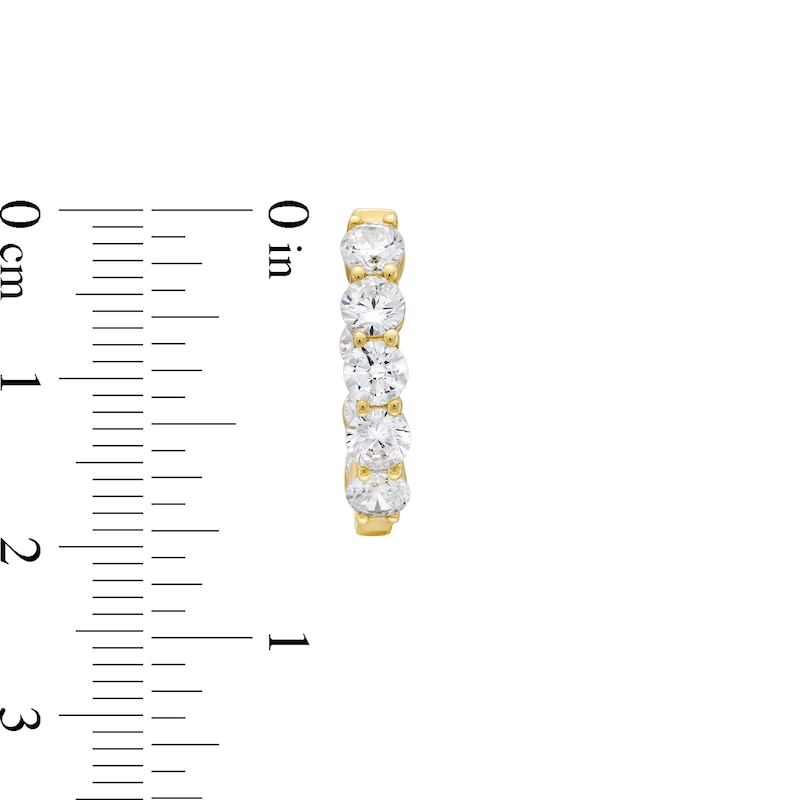 Main Image 3 of 3.00 CT. T.W. Certified Lab-Grown Diamond Inside-Out Hoop Earrings in 14K Gold (F/SI2)