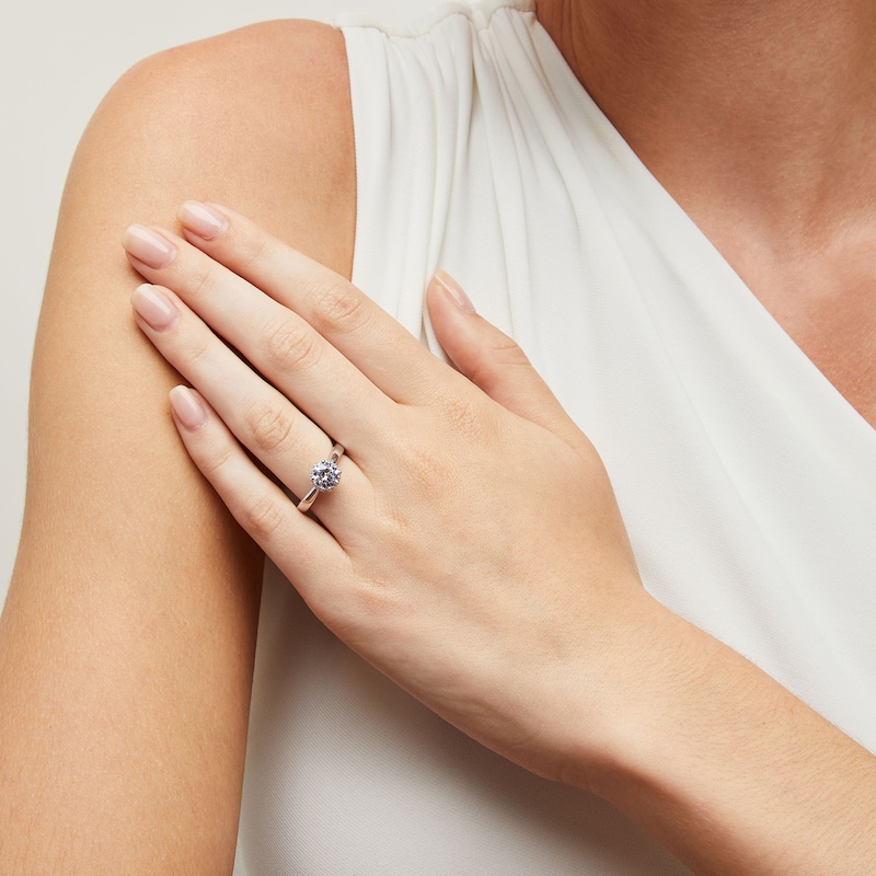 Main Image 2 of 1.40 CT. T.W. Certified Lab-Grown Diamond Hidden Halo Engagement Ring in 14K White Gold (F/SI2)
