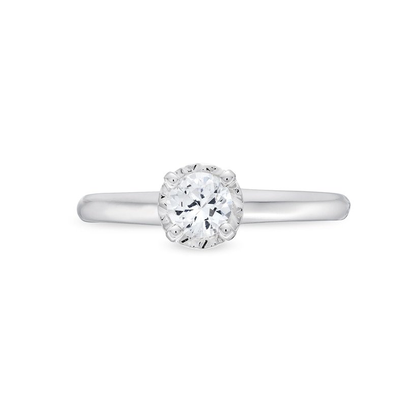 Main Image 4 of 0.30 CT. Diamond Miracle Solitaire Engagement Ring in 14K White Gold (J/I3)