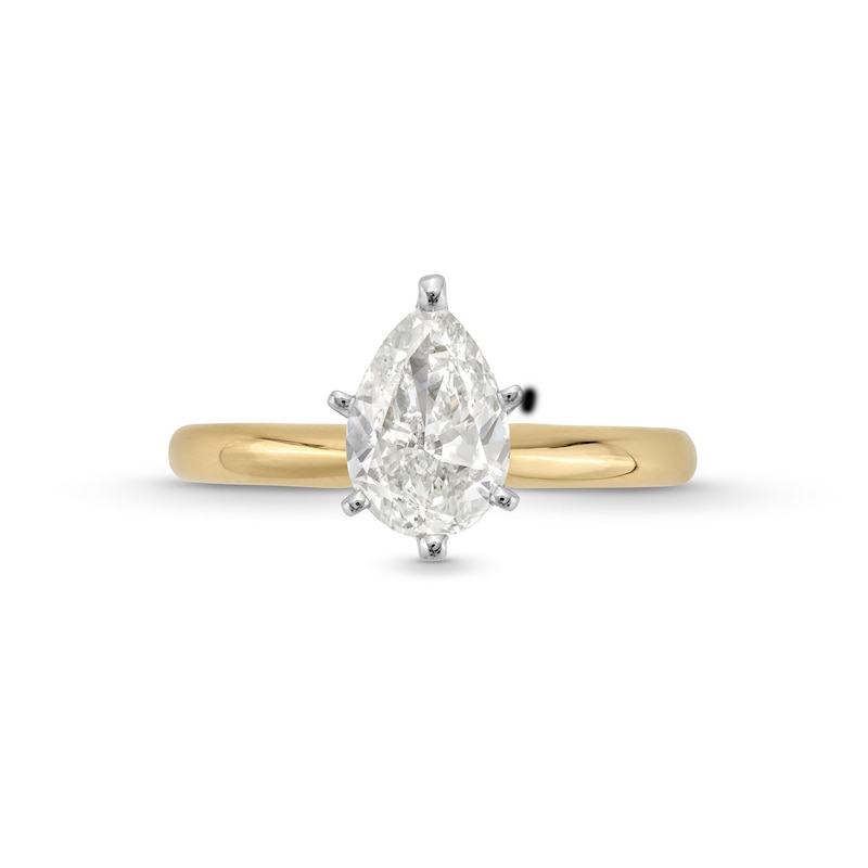 1.00 CT. Pear-Shaped Certified Diamond Solitaire Engagement Ring in 14K Gold (I/I1)