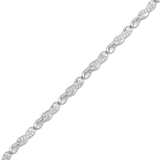 0.30 CT. T.W. Diamond Twist Link Bracelet in Sterling Silver