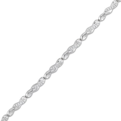 0.30 CT. T.W. Diamond Twist Link Bracelet in Sterling Silver