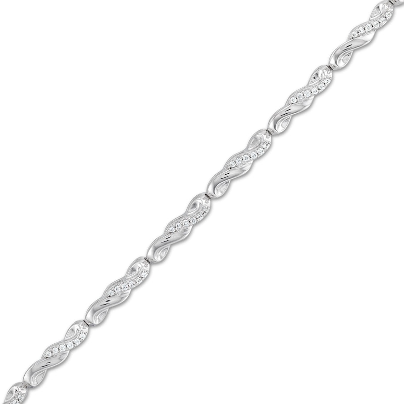 0.30 CT. T.W. Diamond Twist Link Bracelet in Sterling Silver