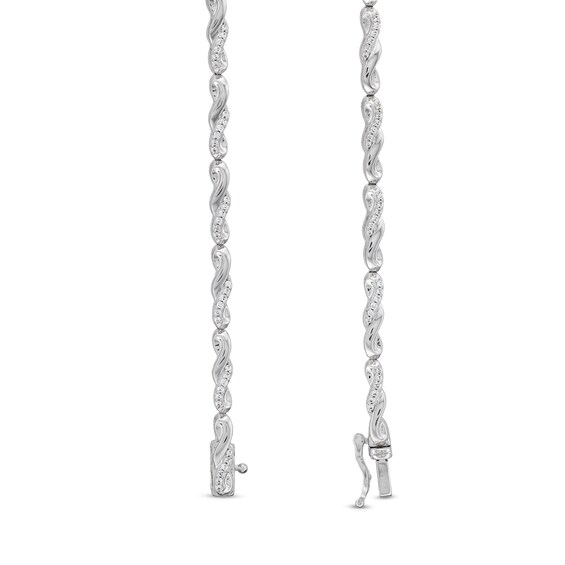 0.30 CT. T.W. Diamond Twist Link Bracelet in Sterling Silver