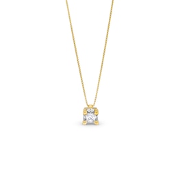 Canadian Certified Centre Diamond 0.50 CT. T.W. Square Block Pendant in 14K Gold (I/I2)