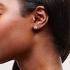 Thumbnail Image 2 of Canadian Certified Centre Diamond 1.00 CT. T.W. Square Block Stud Earrings in 14K Gold (I/I2)