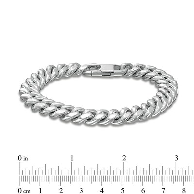 Previously Owned - Diamond-Cut 10.7mm Cuban Curb Chain Bracelet in Solid Sterling Silver  - 8.5"