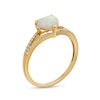 Thumbnail Image 3 of Previously Owned - 7.0mm Heart-Shaped Lab-Created Opal and 0.085 CT. T.W. Diamond Split Shank Ring in 10K Gold