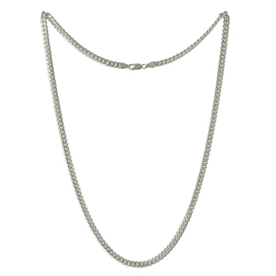 Previously Owned - 7.2mm Cuban Curb Chain Necklace in Solid Sterling Silver - 24"