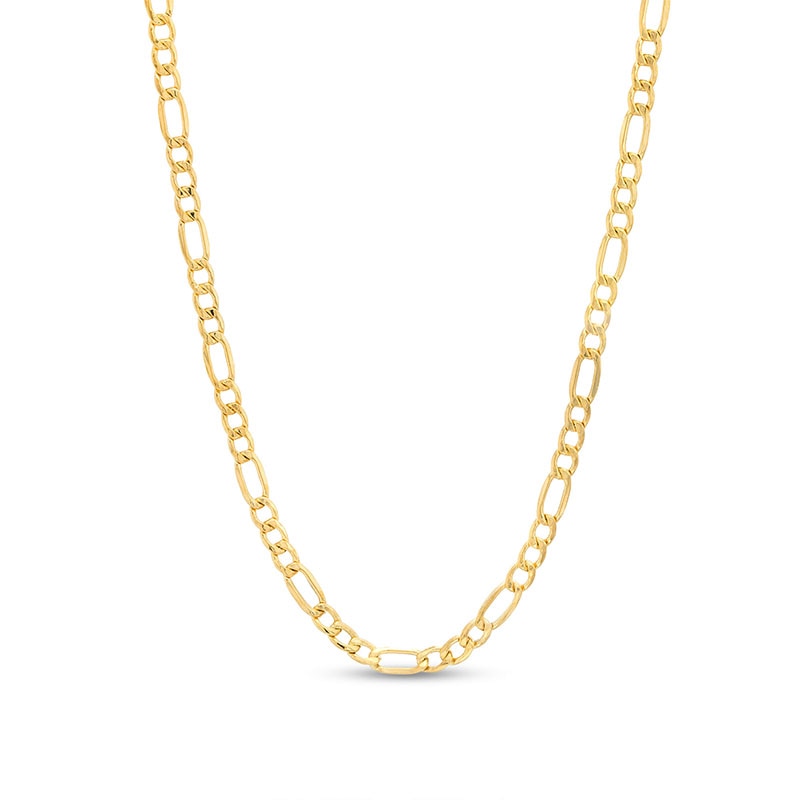 Previously Owned - 3.3mm Diamond-Cut Figaro Chain Necklace in Hollow 10K Gold - 22"