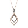Thumbnail Image 1 of Previously Owned - 0.25 CT. T.W. Champagne and White Diamond Teardrop Pendant in Sterling Silver and 10K Rose Gold