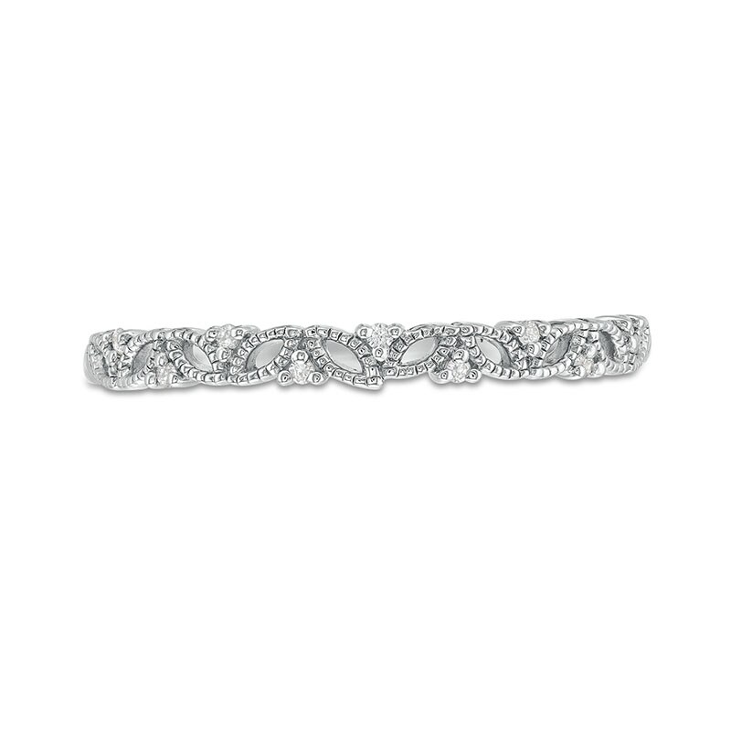 Previously Owned - Diamond Accent Vine Vintage-Style Band in 10K White Gold