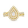 Thumbnail Image 4 of Previously Owned - 0.95 CT. T.W. Pear-Shaped Diamond Double Frame Engagement Ring in 10K Gold (I/I2)