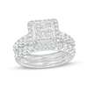 Thumbnail Image 1 of Previously Owned - 2.00 CT. T.W. Quad Princess-Cut Diamond Frame Bridal Set in 14K White Gold