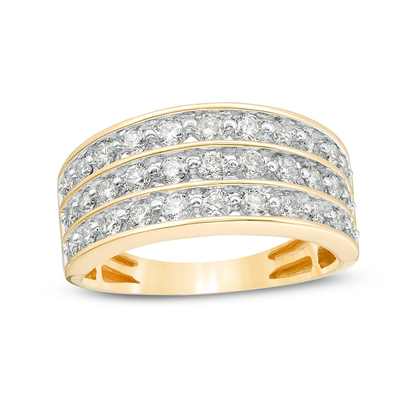 Previously Owned - 1.00 CT. T.W. Diamond Multi-Row Band in 10K Gold