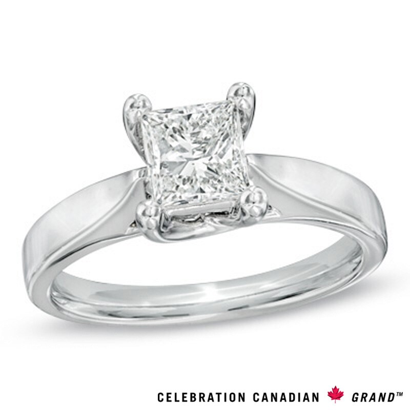 Previously Owned Celebration Ideal 1.00 CT. Princess-Cut Diamond Ring in 14K White Gold (I/I1