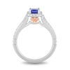Thumbnail Image 3 of Previously Owned - Enchanted Disney Ariel Tanzanite and 0.37 CT. T.W. Diamond Frame Engagement Ring in 14K White Gold