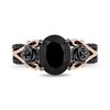 Previously Owned - Enchanted Disney Villains Maleficent Onyx and Diamond Ring in Sterling Silver and 10K Rose Gold
