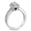 Previously Owned - Vera Wang Love Collection 0.95 CT. T.W. Emerald-Cut Diamond Split Shank Ring in 14K White Gold