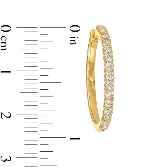 Previously Owned - 0.95 CT. T.W. Lab-Created Diamond Hoop Earrings in 14K Gold (F/SI2)