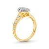Thumbnail Image 3 of 0.085 CT. T.W. Marquise Multi-Diamond Frame Promise Ring in Sterling Silver with 14K Gold Plate