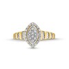 Thumbnail Image 4 of 0.085 CT. T.W. Marquise Multi-Diamond Frame Promise Ring in Sterling Silver with 14K Gold Plate