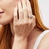 Thumbnail Image 2 of 0.115 CT. T.W. Pear-Shaped Multi-Diamond Frame Twist Shank Promise Ring in Sterling Silver