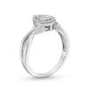 Thumbnail Image 3 of 0.115 CT. T.W. Pear-Shaped Multi-Diamond Frame Twist Shank Promise Ring in Sterling Silver