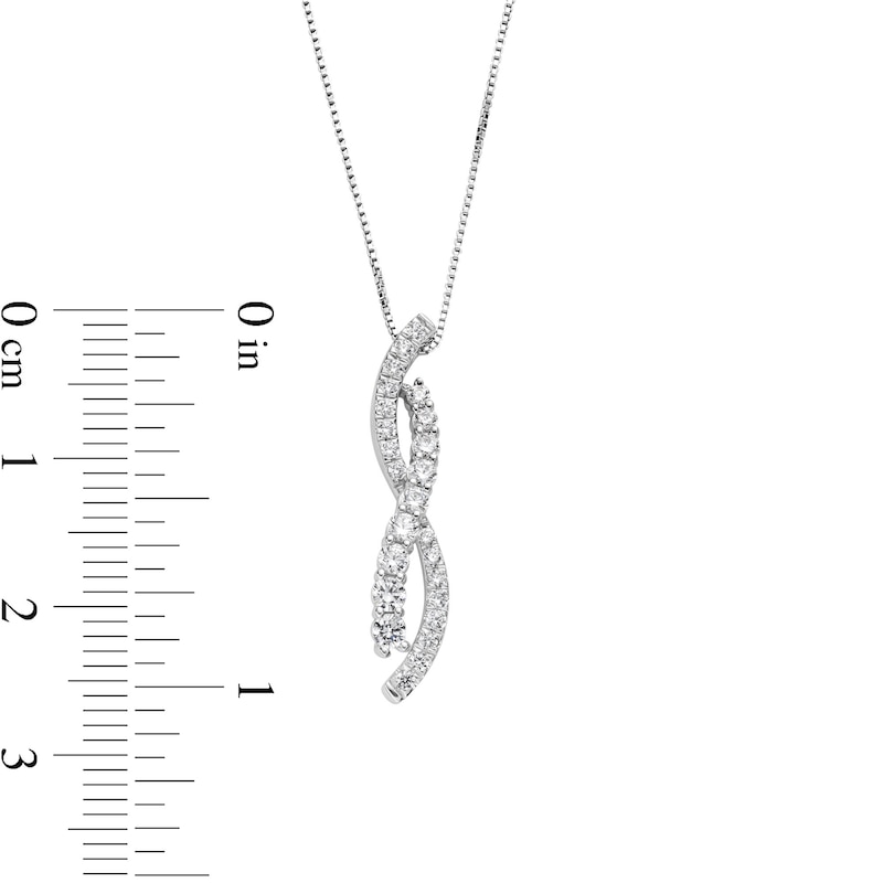 Main Image 3 of 0.75 CT. T.W. Certified Lab-Grown Diamond Criss-Cross Infinity Pendant in 14K White Gold (F/SI2)