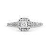 0.49 CT. T.W. Princess-Cut Diamond Cushion-Shaped Frame Engagement Ring in 10K White Gold