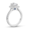 Thumbnail Image 3 of Vera Wang Love Collection 1.29 CT. T.W. Emerald-Cut Diamond Double Frame Engagement Ring in 14K White Gold