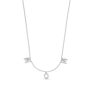 0.05 CT. T.W. Diamond "MOM" Station Necklace in Sterling Silver