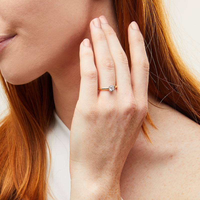 Main Image 2 of 0.25 CT. Diamond Miracle Solitaire Engagement Ring in 14K Gold (J/I3)