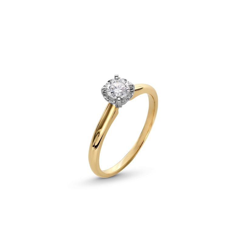 Main Image 3 of 0.25 CT. Diamond Miracle Solitaire Engagement Ring in 14K Gold (J/I3)