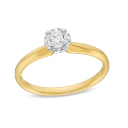 0.30 CT. Diamond Miracle Solitaire Engagement Ring in 14K Gold (J/I3)