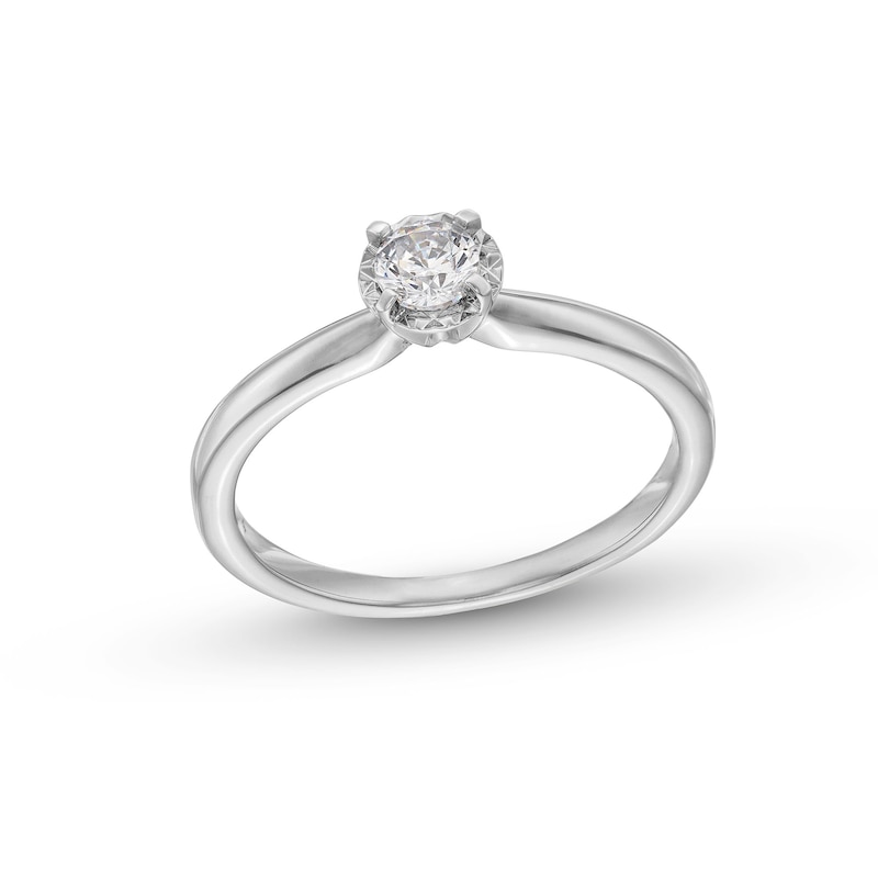 Main Image 1 of 0.25 CT. Diamond Miracle Solitaire Engagement Ring in 14K White Gold