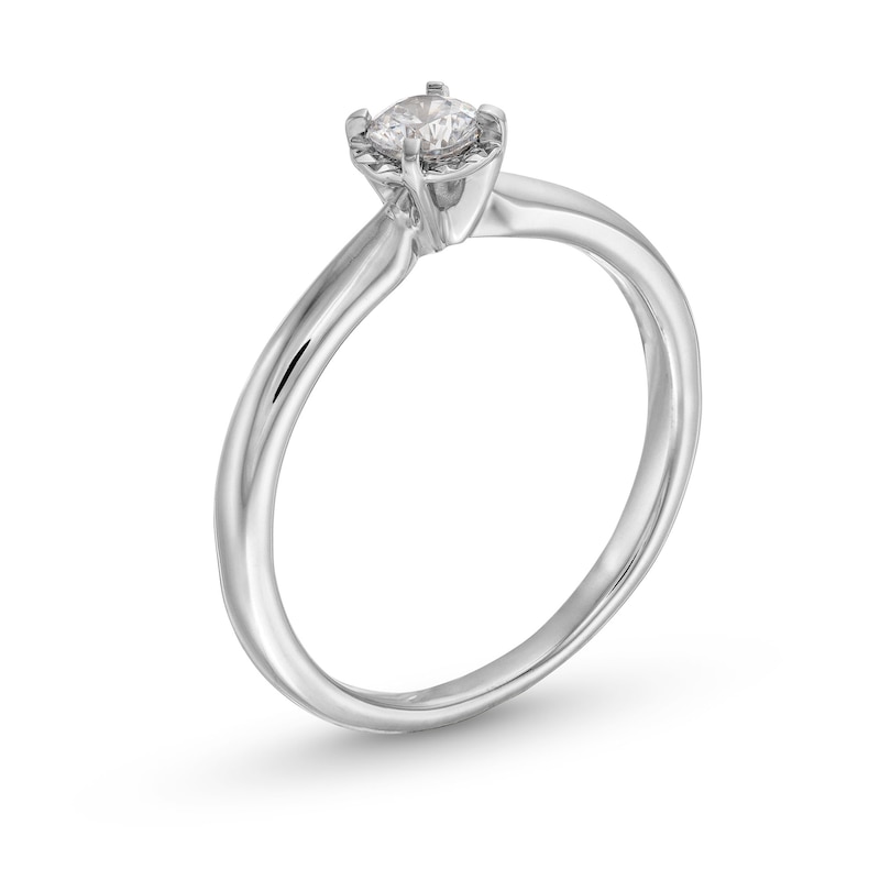Main Image 3 of 0.25 CT. Diamond Miracle Solitaire Engagement Ring in 14K White Gold