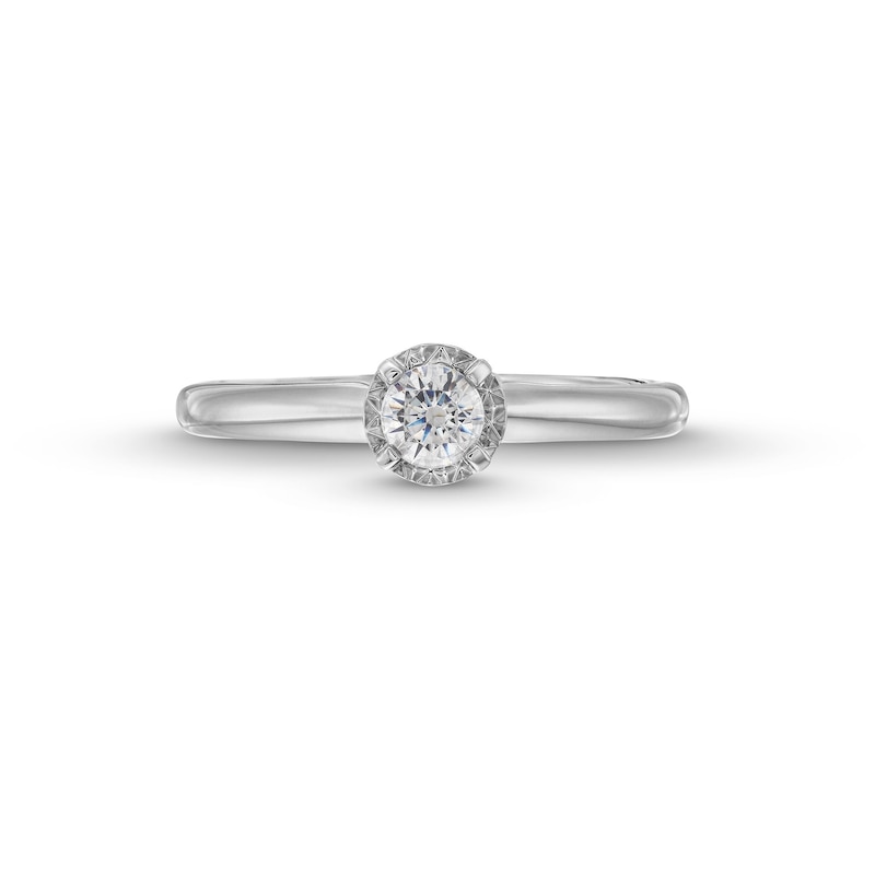 Main Image 4 of 0.25 CT. Diamond Miracle Solitaire Engagement Ring in 14K White Gold