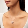 Thumbnail Image 2 of Unstoppable Love™ 0.05 CT. T.W. Diamond Double Heart "MOM" Pendant in Sterling Silver