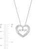 Thumbnail Image 3 of Unstoppable Love™ 0.05 CT. T.W. Diamond Double Heart "MOM" Pendant in Sterling Silver