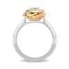 Thumbnail Image 3 of Enchanted Disney Belle 0.085 CT. T.W. Baguette and Round Diamond Rose Ring in Sterling Silver and 10K Gold