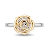 Thumbnail Image 4 of Enchanted Disney Belle 0.085 CT. T.W. Baguette and Round Diamond Rose Ring in Sterling Silver and 10K Gold