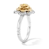 Thumbnail Image 5 of Enchanted Disney Belle 0.085 CT. T.W. Baguette and Round Diamond Rose Ring in Sterling Silver and 10K Gold