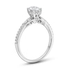 Thumbnail Image 3 of Oval Canadian Certified Centre Diamond 1.00 CT. T.W. Engagement Ring in 18K White Gold (I/SI2)