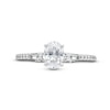 Thumbnail Image 4 of Oval Canadian Certified Centre Diamond 1.00 CT. T.W. Engagement Ring in 18K White Gold (I/SI2)