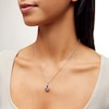 Thumbnail Image 2 of Unstoppable Love™ 5.0mm Swiss Blue Topaz and White Lab-Created Sapphire Intertwined Teardrop Pendant in Sterling Silver